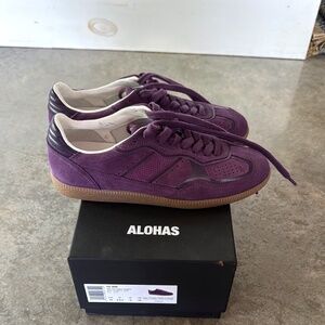 NWOT Alohas Deep Purple Suede Sneakers